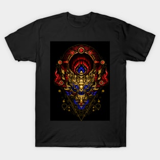 mecha tengu seampunk head design T-Shirt